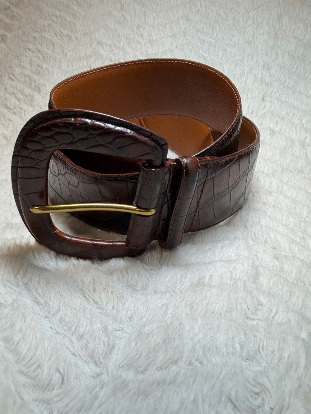 Lauren Ralph Lauren Italian Leather Wide Belt Womenβs Medium 2β W Dark Brown XL